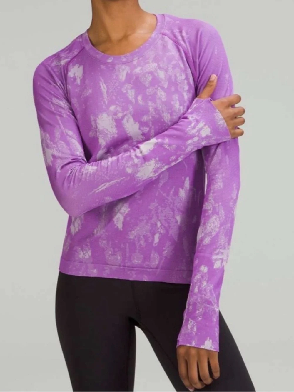 lululemon Lavender Purple Abstract Long-Sleeve Tee